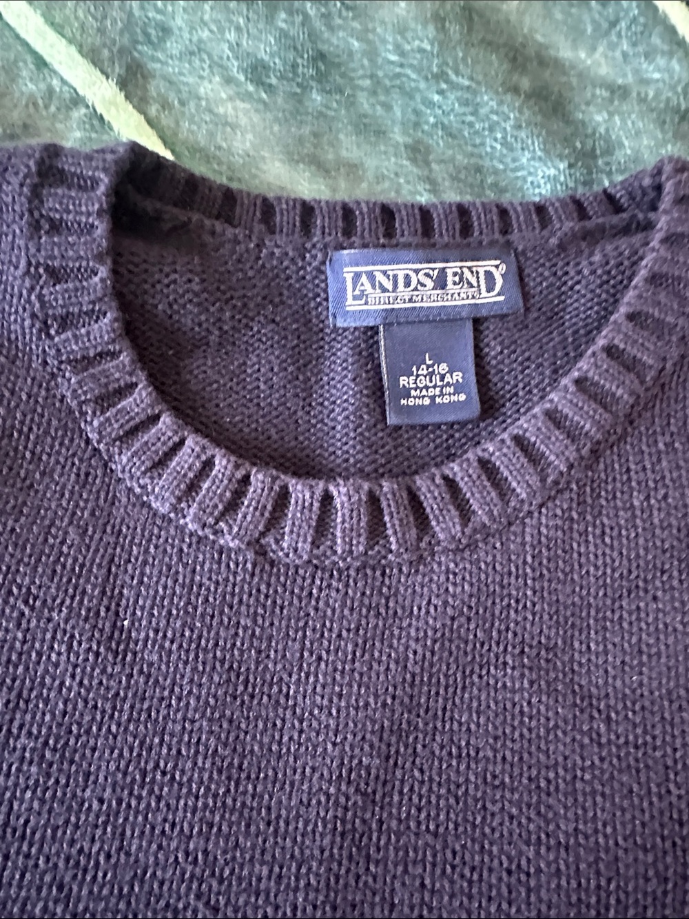 Lands' End Men's Crewneck Sweater - Deep Navy